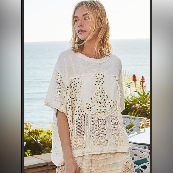 53 ❤️POL crochet peace top - Picture 2 of 6